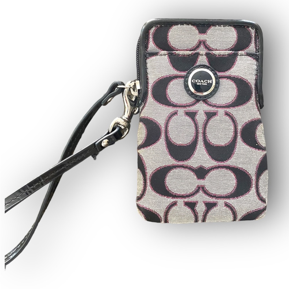 COACH multicolored wristlet